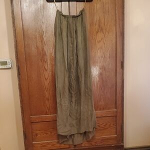 DISSH SIZE 6 Elegant Olive Green Women's Strapless Dress